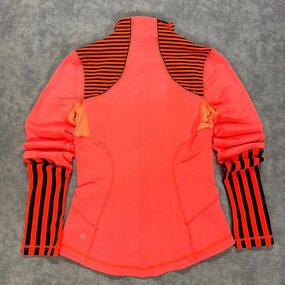 Lululemon Forme Jacket Classic Stripe Light Flare Inkwell Womens 6 Yoga Stretch